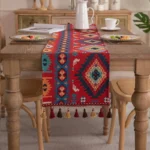 New Jacquard Polyester Bed Tail Cover Table Runner  American-style Fringed Color-woven Coffee Table TV Cabinet Cover Cloth - Image 10