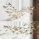 2026 New French Clear Glass Lustre Chandelier, Custom Hardware Pendant Lamp for Duplex Stairwell, Elegant Light for Ceilings