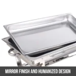 Chafing Dish Buffet Set 8QT Electric Stainless Steel 2/4/6Pack Full Size Pans Food Warmer Chafing Fuel Holder for Party Catering - Image 4