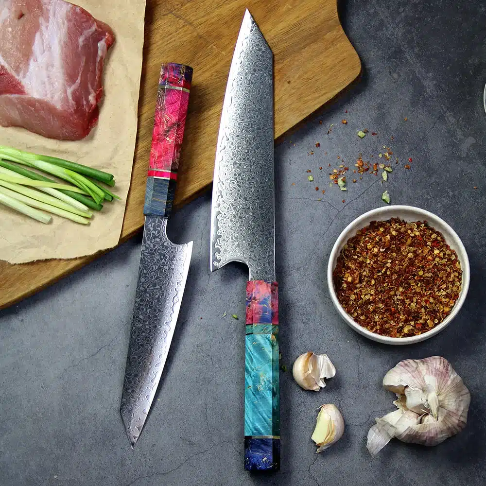 AMBER Kitchen Knife Set VG10 Damascus Steel Chef Knife Kitchen Accessories Professional Chef knives Cooking Tools Wood Handle