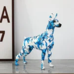 Simple Creative Pet Handle Graffiti Color Doberman Dog Statue Decorations Home Entrance Wine Cabinet Office Decor Resin