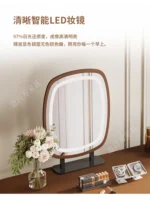 modern extendable dressing table with mirror and stool in a bedroom