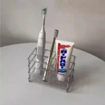 Bathroom Toothbrush Holder Stainless Steel Black Sliver Tooth Brush Holder Toothpaste Holder Stand Bathroom Organizer