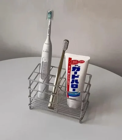 Bathroom Toothbrush Holder Stainless Steel Black Sliver Tooth Brush Holder Toothpaste Holder Stand Bathroom Organizer