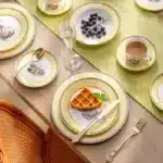 Nordic retro European tableware porcelain plates cups saucers pots high-end luxury sets creative home gifts – close-up detail