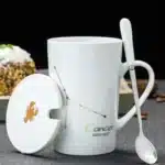 12 Constellations 420 Ml Ceramic Mugs Creative Mugs With Spoon Lid Black Mug New Bone China Coffee Cup Drinkware Couples