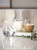Colorful Stones Dots Glass Cup High Borosilicate Glass Transparent Drink Water Cup Milk Coffee Juice Glass