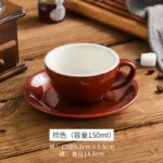 Creative Color 150ml Espresso Cup with Saucer Home Dessert Plate Tea Cup Couple Mug Gift Office Mug Tabletop Decoration