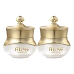 AILKE face cream set with Korean skincare products on white tray