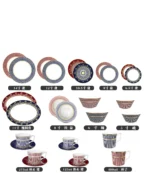 European Geometric Pattern Ceramic Dinner Plate Restaurant Hotel Tableware Bone China Dishes Steak Pasta Plate Kitchen