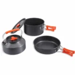 Camping Cookware Mess Kit, Non-Stick Lightweight Pots Set Portable Outdoor, For Backpacking Hiking Outdoor Cooking and Picnic