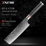 Art Forged Damascus Steel Kitchen Knife Set 1-8 pcs Professional Hotel Chef's Slicing and Carving Knife Premium Kitchen