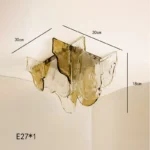 Amber / Gray Ice Slice LED Glass Ceiling Lights Bedroom Hallway Ideal Lampara Techo Ceiling Chandelier Novel Modern