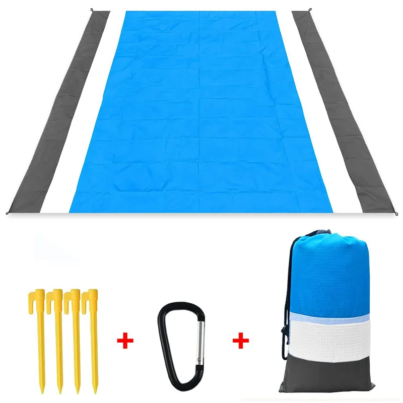 2022 Oversized Beach Towel Mat Sand Free Beach Wind Proof Waterproof Picnic Blankets Beach Mat Oversized Pocket Picnic 4 Anchor