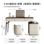 Corner Dressing Table with Mirror and Stool – White Vanity Makeup Desk – top view