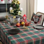 Christmas Checkered Tablecloth Rectangle Red Buffalo Plaid Linen Cotton Gingham Xmas Table Cloths Winter Farmhouse Table