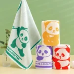 1Pc 25x50cm Cotton Cartoon Kung Fu Panda Absorbent Soft Bathroom Children Hand Towel Chinese New Year Gift – side view