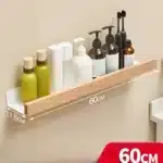 Beech wood bathroom storage rack wall mounted light luxury living room non perforated bathroom storage rack bathroom shelf
