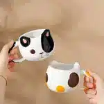 Creative 3D Embossed Ceramic Cat Teamug Office Cute Animal Ceramic Coffee Mug 430ml Milk Drink Cup Drinkware Home Decoration