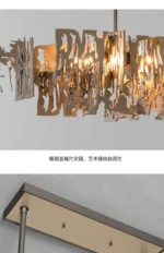 Postmodern Retro metal fragment Art Ceiling Chandelier Showroom Kitchen island Hanging lights Dining room Home decor