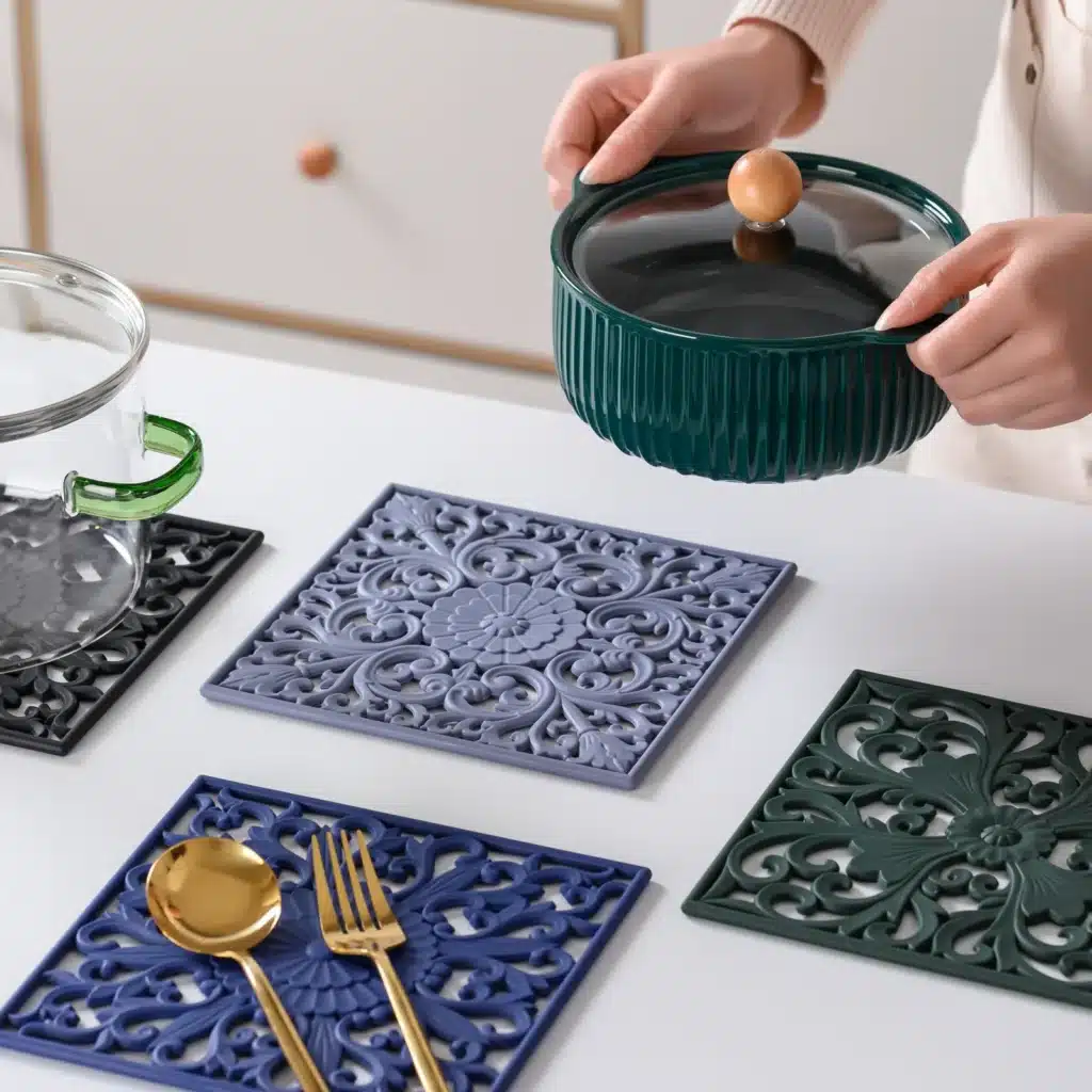 3pcs Silicone Placemats Square Heat Resistant Mats Placemat Kitchen Tableware Mat Hot Pots and Pans Coaster Kitchen