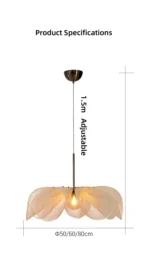 WabiSabi Japan Minimalist LED Ceiling Pendant Light Fabric Flower Chandelier Home Decoration Hotel Restaurant Island Indoor