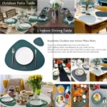 Inyahome PU Leather Dual Sided Placemat and Coaster Set Upgraded Coffee Mats Home Kitchen Dining Table Place Mats Nordic
