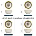 Nordic Style Ceramic Rice Bowl Underglaze Japanese Breakfast Bowl High Aesthetic Value round Shape Dinnerware Set