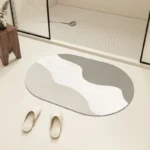 Bathroom Carpet Non-slip Strong Absorbent Floor Mats Home Decor Beige Stripes Bath Mat Toilet Entrance Area Rug Alfombra De
