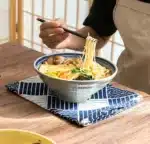 Melamine Bowl Japanese Style Noodle Soup Powder Imitation Porcelain Tableware – styled in a modern Tabletop setting