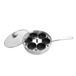 Egg Poacher Pan Stainless Steel Egg Steamer universal Induction Cooktop Egg Steamer Frying Pan for Breakfast Steamed Egg