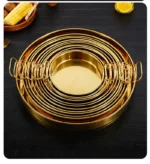 round 304 stainless steel Basin Fruit Food Storage Tray Deep Plate with Handle Cake Bread Pans Baking Dish dinner plate sets - Image 15