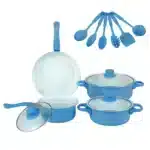12-Piece Non-Stick Cookware Set Cooking Pot with Lid Milk Pot Maifan Stone Frying Pan Cooking Pot Set for All Hob – in a