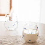 Colorful Stones Dots Glass Cup High Borosilicate Glass Transparent Drink Water Cup Milk Coffee Juice Glass – styled in a