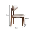 Modern round slate dining table with solid wood legs - Goldoma