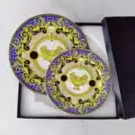 Vintage Ceramic Dinner Plate 8 Inch 10 Inch Creative Bone China Western Steak Dessert Salah Plate Kitchen Party Gift Box Set