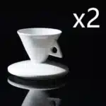 70ml White Cone Coffee Cup And Saucer Set Office Coffeeware Ceramic ESPRESSO Glass Cappuccino Mug Bone China Demitasse