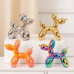 Vilead Ceramic Plating Balloon Dog Orange Figurines Animal Statue Handmade Sculpture Gold Sliver Modern Living Room Desk