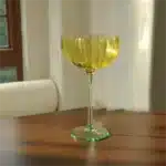 Colorful Glass Vertical Stripes Petal Shaped Glasses Goblet Grape Wine Glass Red Wine Glass Dessert Glass Bowl – in a cozy