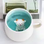 Creative Ceramic Coffee Mug with Lid and Spoon Cute Cartoon Three-dimensional Kawaii Animal Milk Cup Couple Gift Water Cup