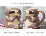 Breakfast milk cup Creative sloth shaped mug Cute cartoon ceramic cup Ceramic office mug Kitchen utensils and supplies
