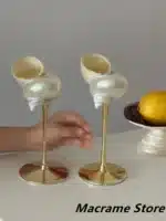 Handmade Natural Conch Wine Glass Modern Creative Niche Christmas Gift Gift Decoration Ornaments Household Shell Candlestick