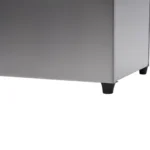 Stainless steel spice rack with 5 pans and lids on kitchen countertop