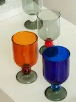 Colorful Glass Cup High Borosilicate Glass Goblet Wine Glass Red Wine Cocktail Glass Colored Glass Champagne Glass – top view