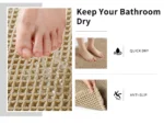 Polyester-cotton Waffle Bath Mat Bathroom Door Mat Anti-slip Foot Mats Water-absorbent, Quick-drying Floor Towel Anti-slip