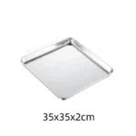 Golden Square Stainless Steel Food Service Tray plate set Nonstick Bakeware Fruit Cookie Bread Plate Kitchen Storage Container - Image 19