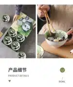 Creative Panda Tableware Set Cartoon Ceramic Tableware Gift Box – angled view