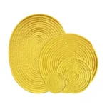 Rope Woven Thermal Insulation Placemat, Home Kitchen Cotton Meal Mat, Dining Table Decor, Cup Coaster, Pot Pad, Europe,