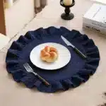 4PCS Cloth Napkins Round Placemat 100% Cotton Vintage Wedding Table Decoration Reusable for Kitchen Dinning Christmas Table