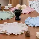 4PCS Cloth Napkins Round Placemat 100% Cotton Vintage Wedding Table Decoration Reusable for Kitchen Dinning Christmas Table